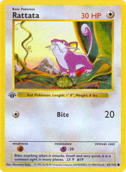Pokemon Rattata #61 Base Set