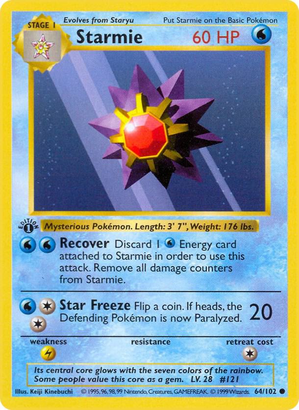 Pokemon Starmie #64 Base Set