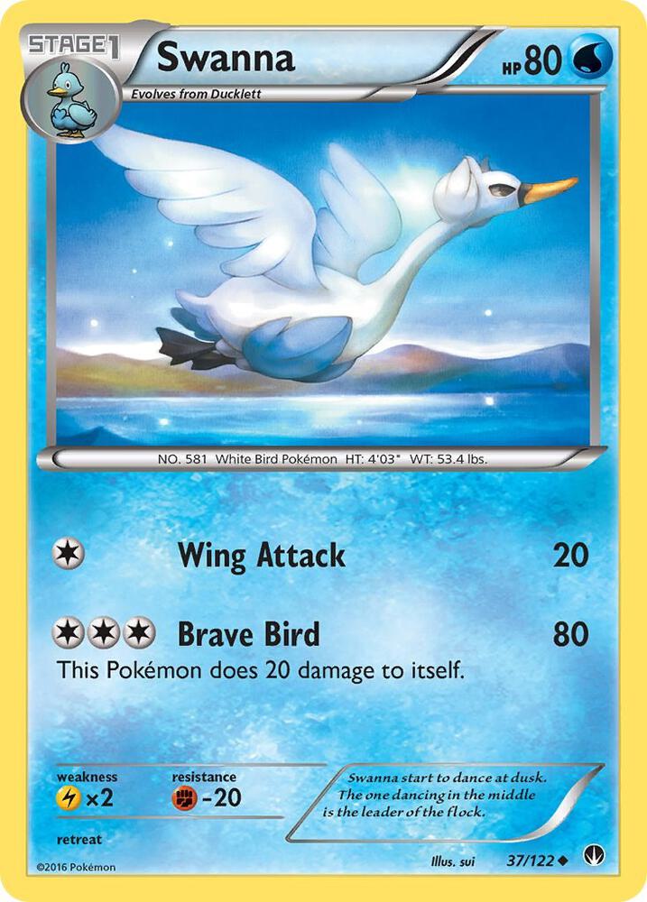 Pokemon Swanna 37/122 BREAKpoint