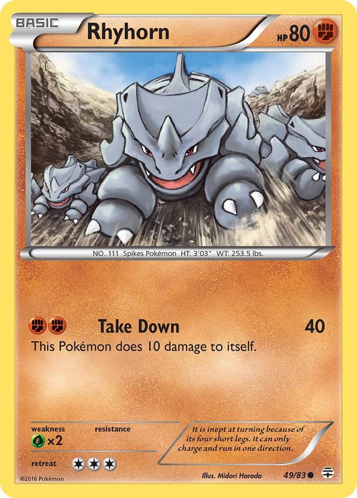 Pokemon Rhyhorn 49/83 Generations