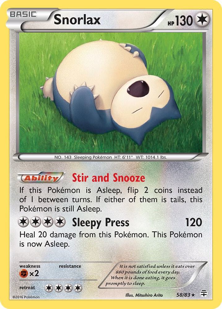 Pokemon Snorlax 58/83 Generations