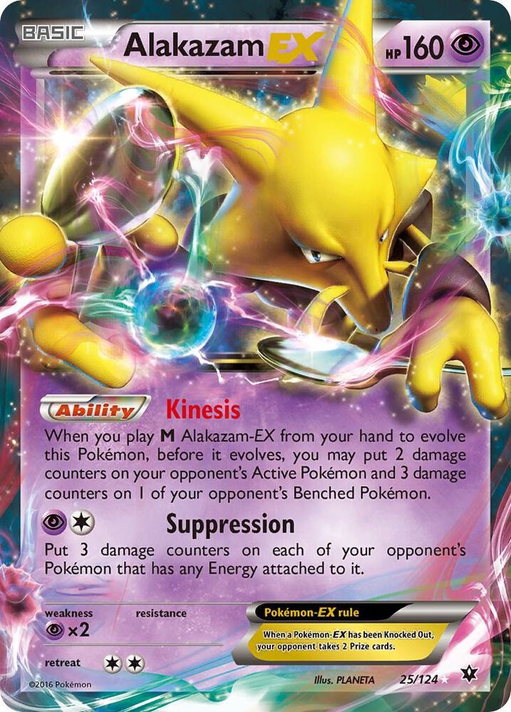 Pokemon Alakazam EX 25/124 Fates Collide