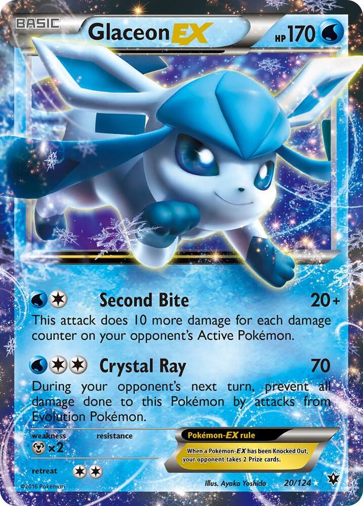 Pokemon Glaceon EX 20/124 Fates Collide