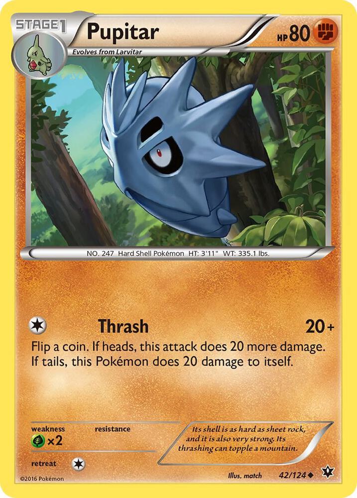 Pokemon Pupitar 42/124 Fates Collide