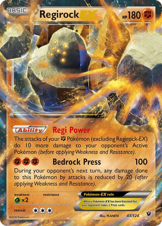 Pokemon Regirock EX 43/124 Fates Collide