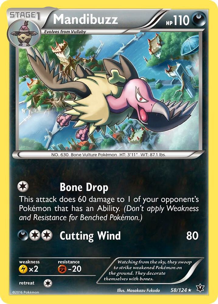 Pokemon Mandibuzz 58/124 Fates Collide