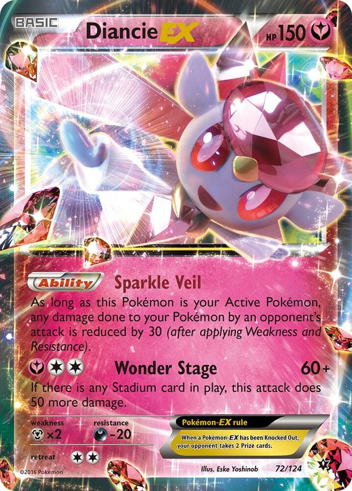Pokemon Diancie EX 72/124 Fates Collide