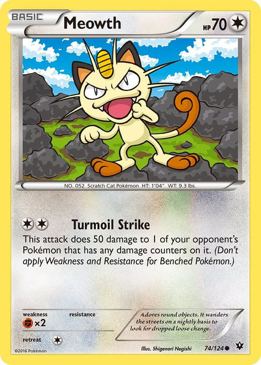 Pokemon Meowth 74/124 Fates Collide