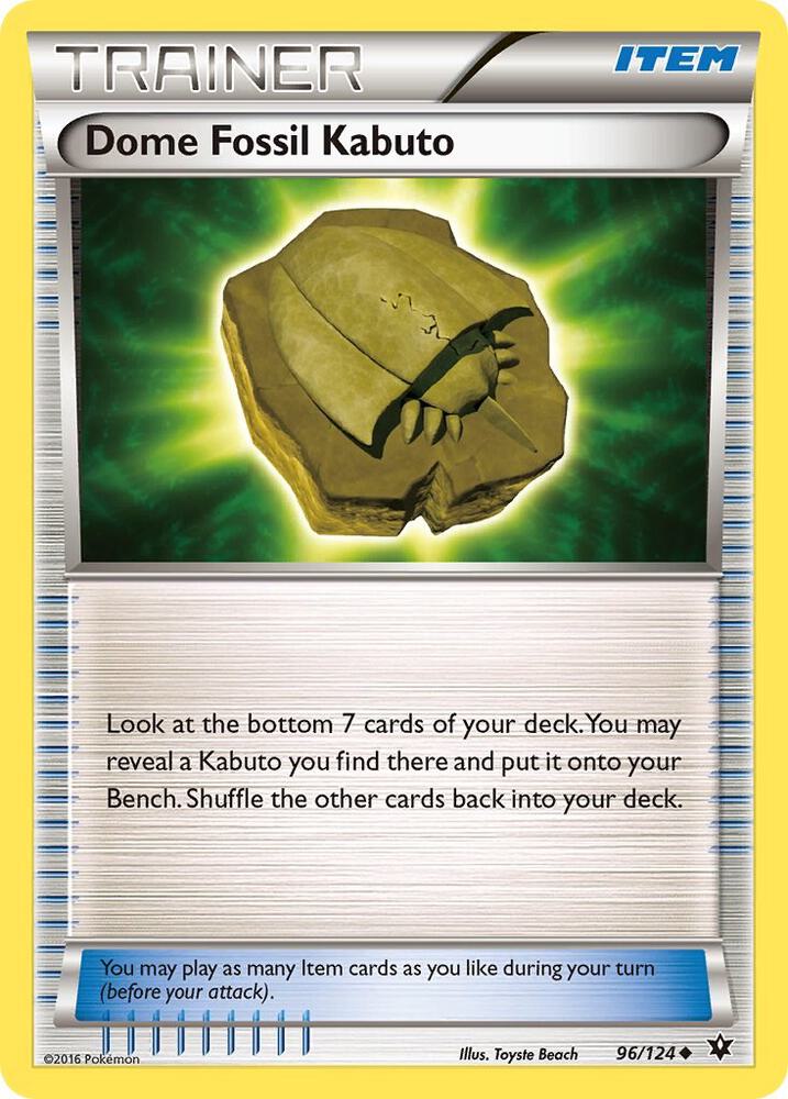 Pokemon Dome Fossil Kabuto 96/124 Fates Collide