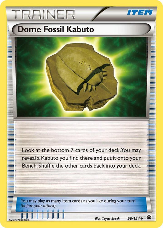 Pokemon Dome Fossil Kabuto 96/124 Fates Collide