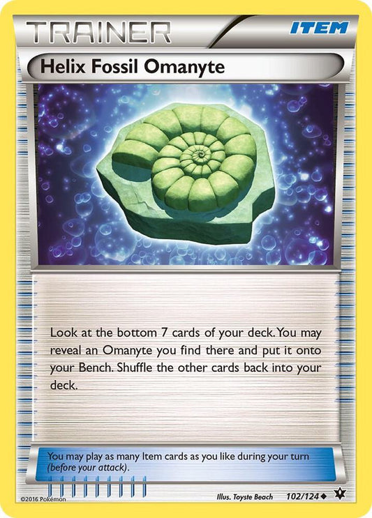 Pokemon Helix Fossil Omanyte 102/124 Fates Collide