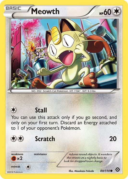 Pokemon Meowth 88/114 Steam Siege