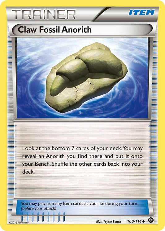 Pokemon Claw Fossil Anorith 100/114 Steam Siege
