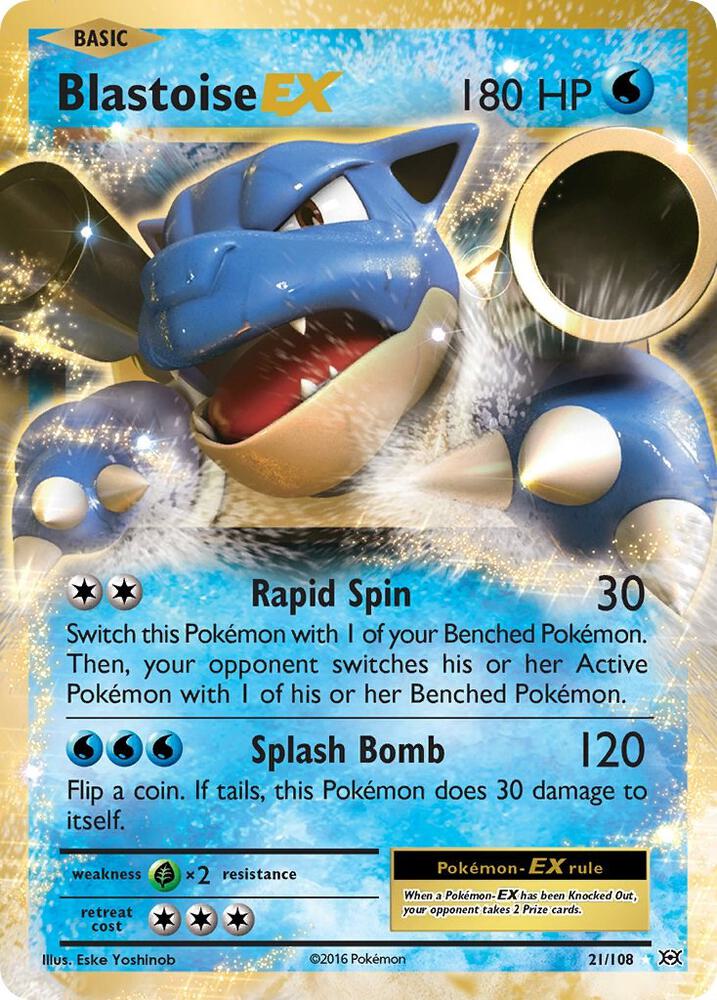 Pokemon Blastoise EX 21/108 Evolutions