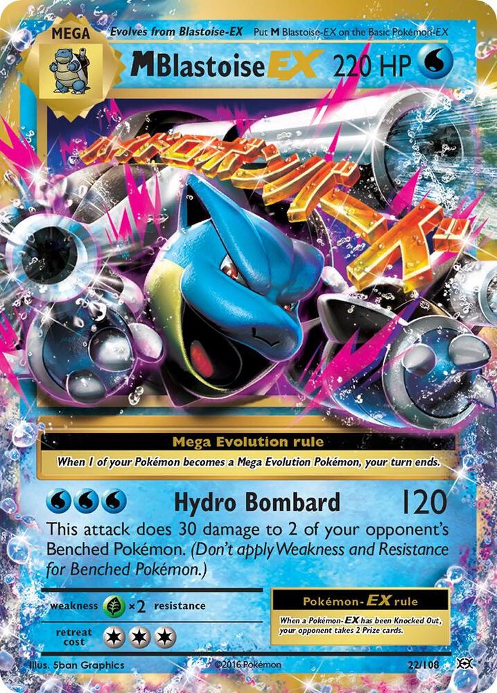 Pokemon M Blastoise EX 22/108 Evolutions