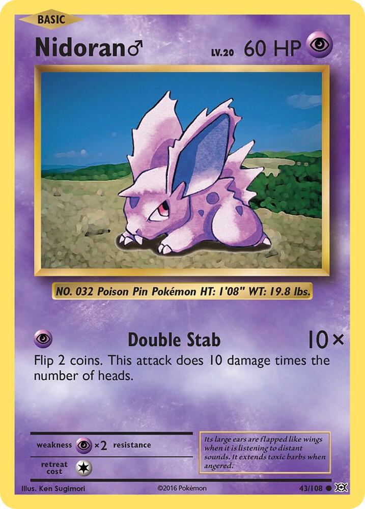 Pokemon Nidoran M 43/108 Evolutions