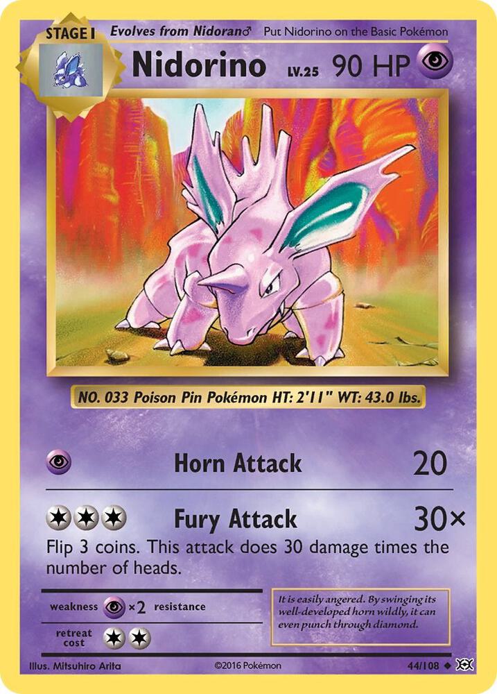 Pokemon Nidorino 44/108 Evolutions