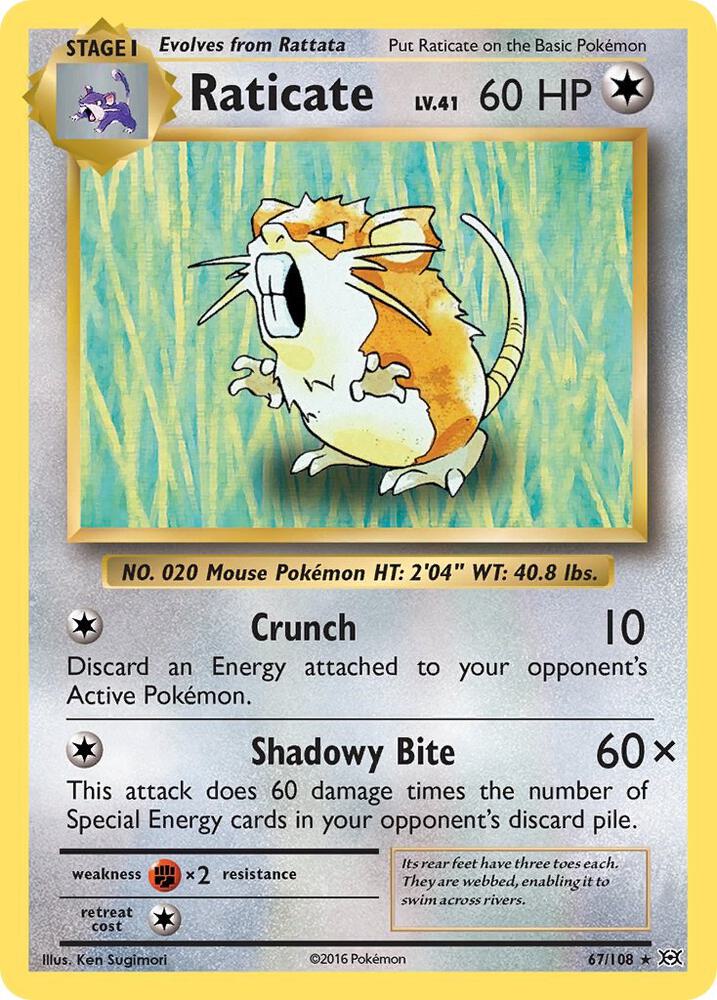 Pokemon Raticate 67/108 Evolutions