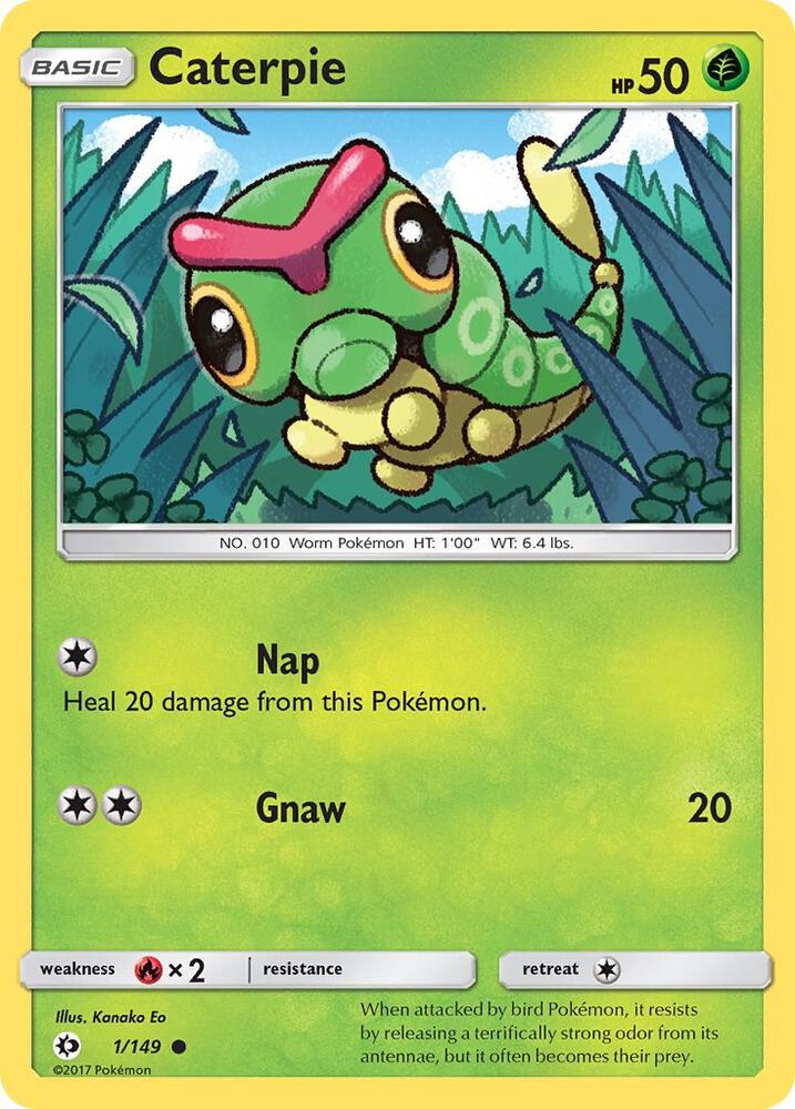 Pokemon Caterpie  1/149  Sun & Moon