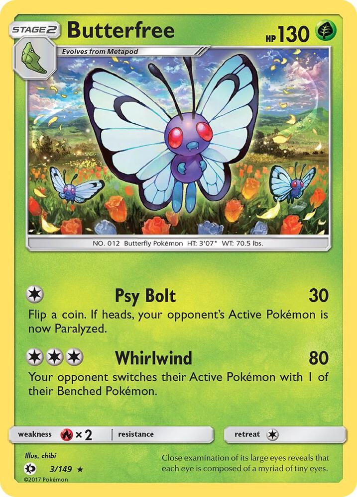 Pokemon Butterfree  3/149  Sun & Moon