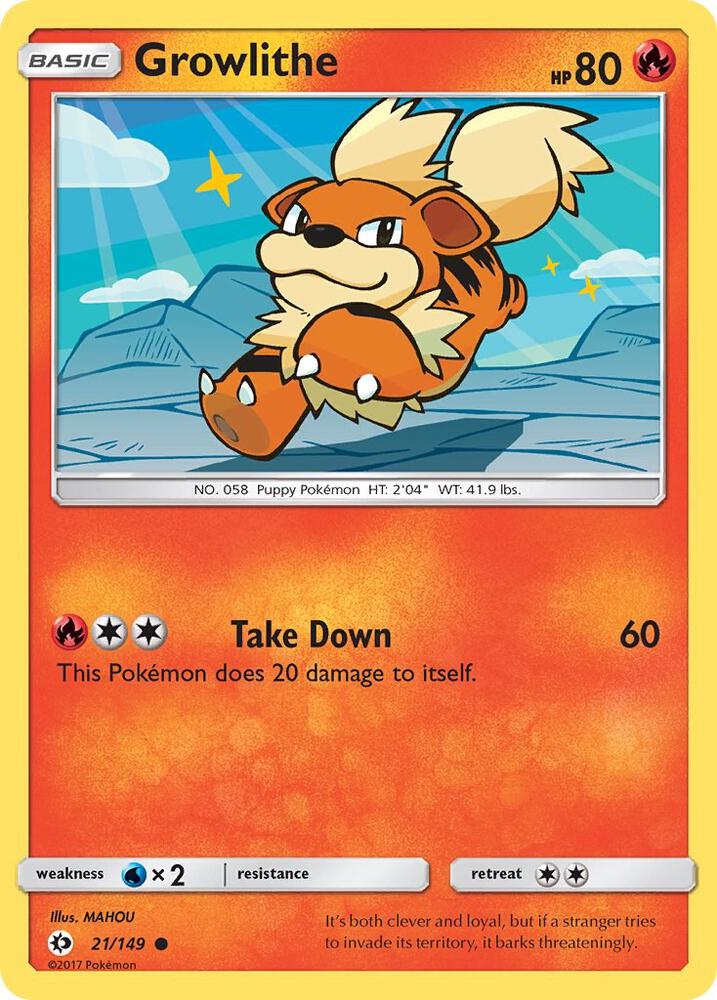 Pokemon  Growlithe  21/149  Sun & Moon