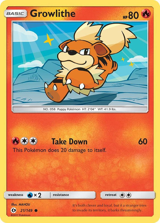 Pokemon  Growlithe  21/149  Sun & Moon