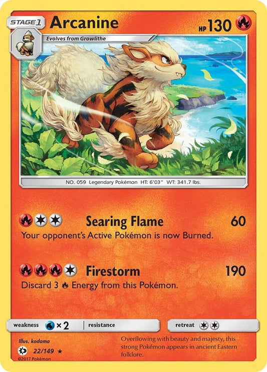 Pokemon Arcanine  22/149  Sun & Moon