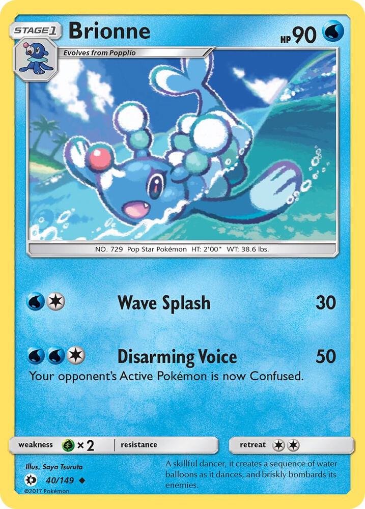 Pokemon Brionne  40/149  Sun & Moon
