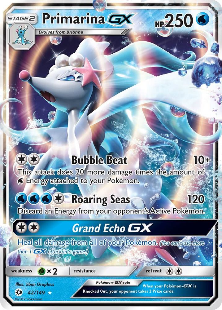 Pokemon  Primarina GX  42/149  Sun & Moon