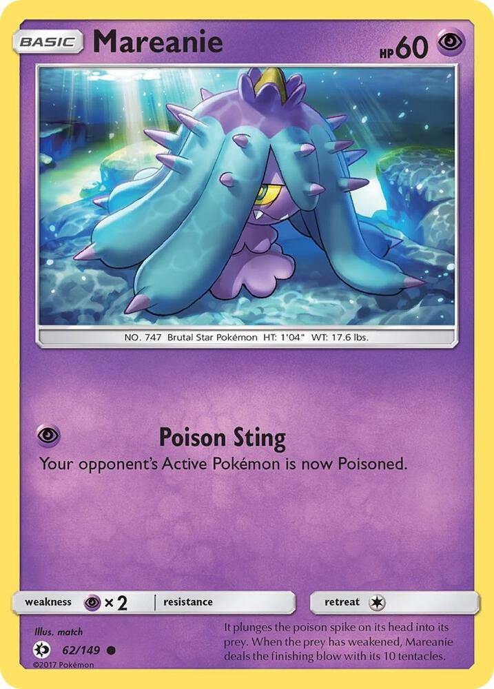 Pokemon  Mareanie  62/149  Sun & Moon