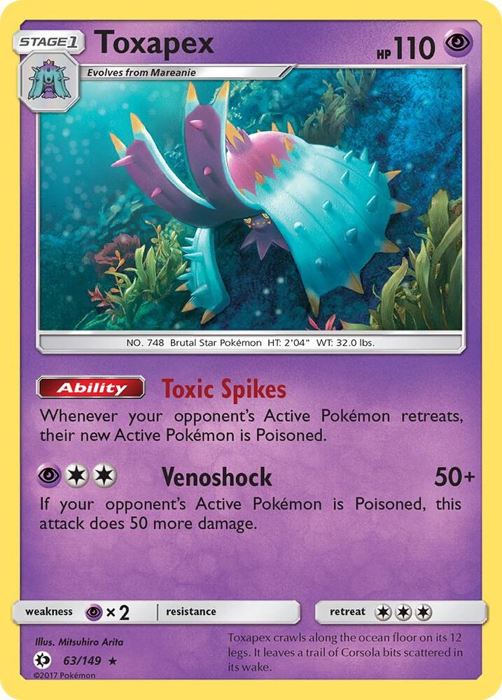 Pokemon  Toxapex  63/149  Sun & Moon