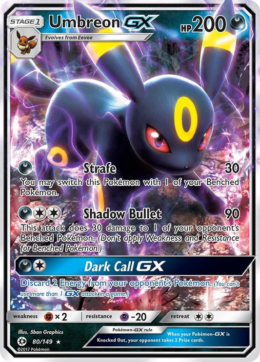 Pokemon  Umbreon GX  80/149  Sun & Moon