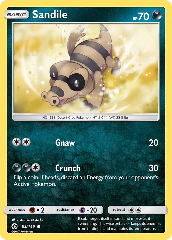 Pokemon Sandile  83/149  Sun & Moon