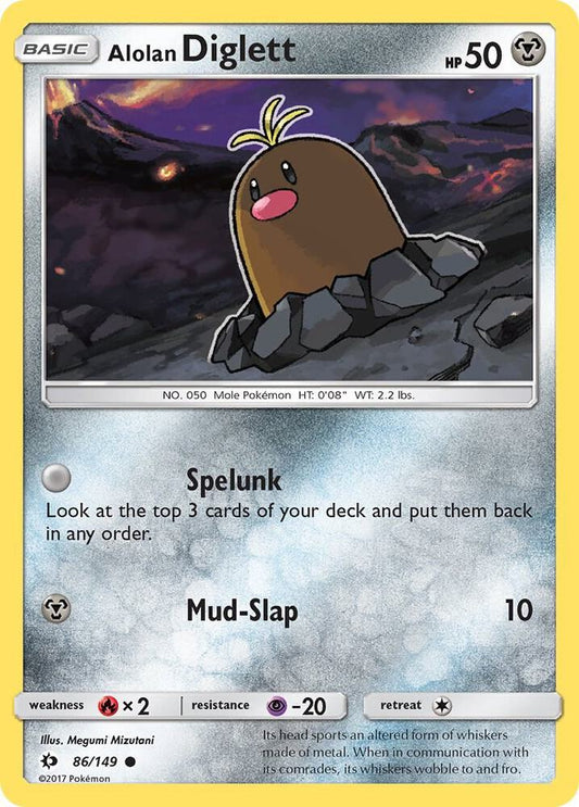 Pokemon Alolan Diglett  86/149  Sun & Moon