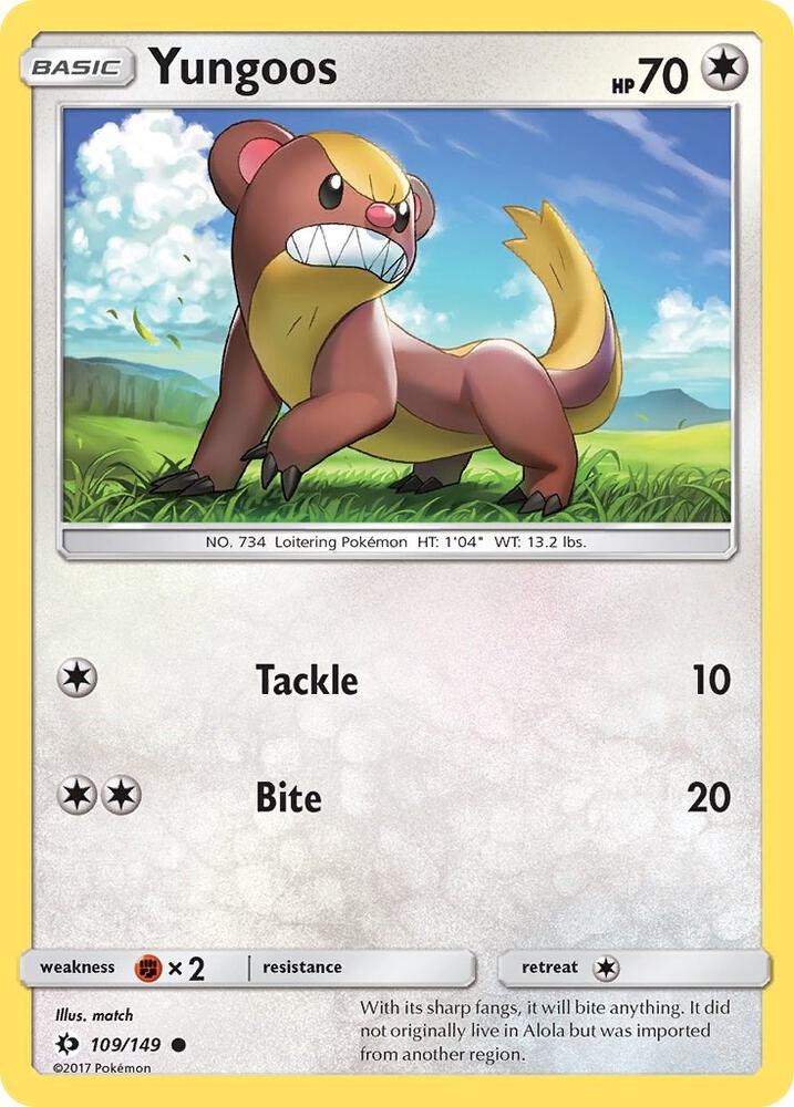Pokemon  Yungoos  109/149  Sun & Moon