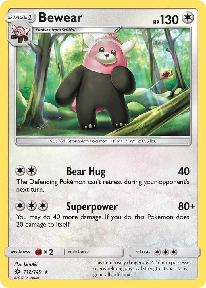 Pokemon Bewear  112/149  Sun & Moon
