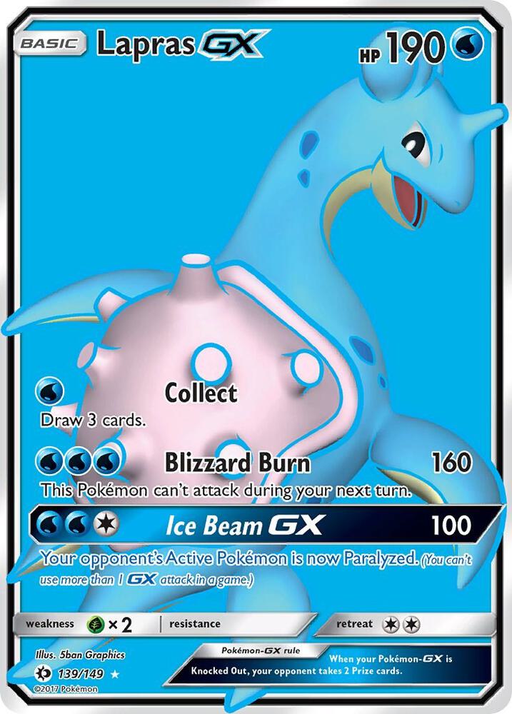 Pokemon  Lapras GX  139/149  Sun & Moon