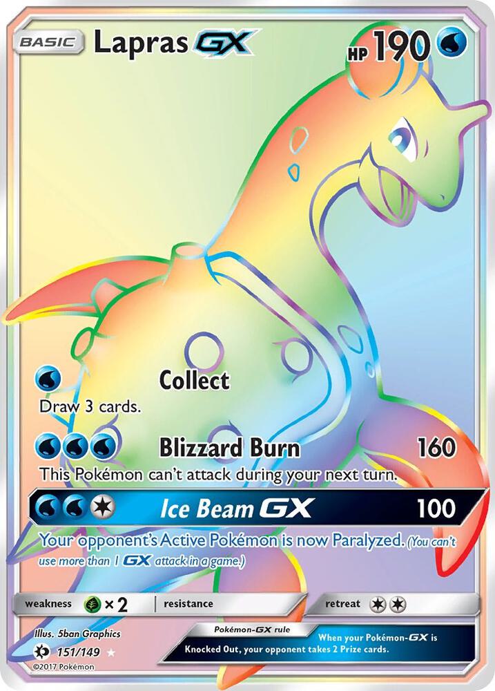 Pokemon  Lapras GX  151/149  Sun & Moon