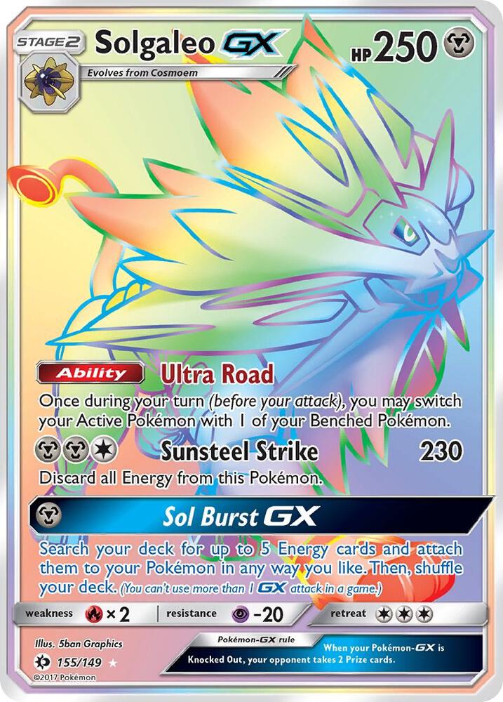 Pokemon Solgaleo GX  155/149  Sun & Moon