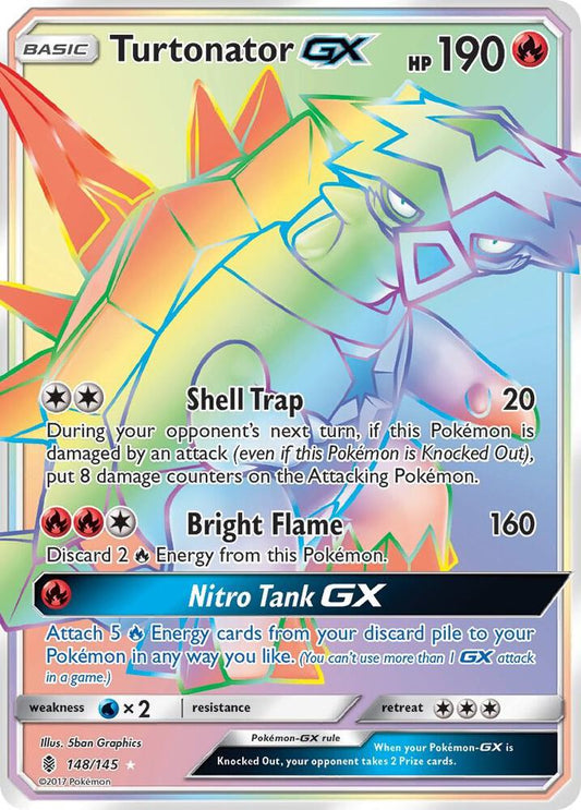 Pokemon Turtonator GX 148/145 Guardians Rising