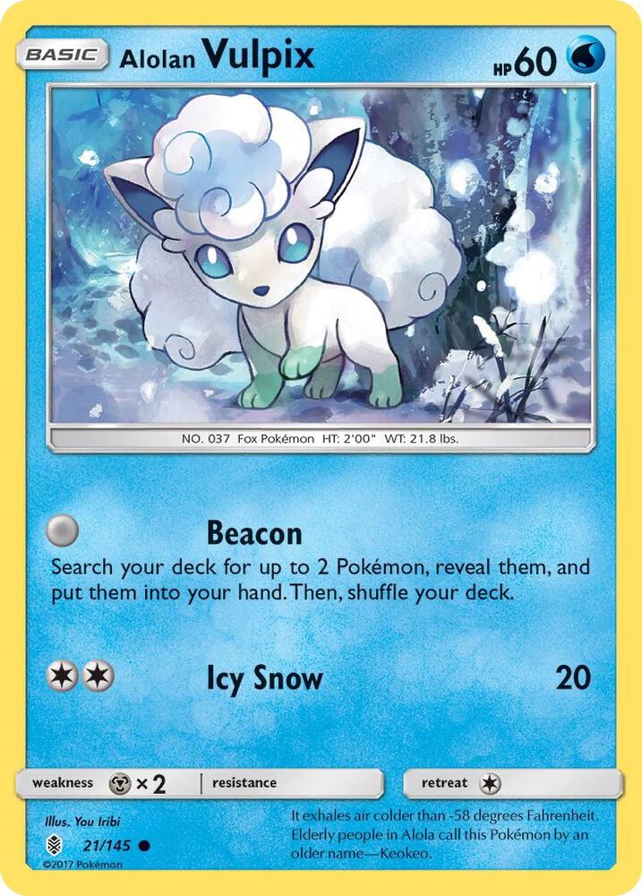 Pokemon Alolan Vulpix 21/145 Guardians Rising