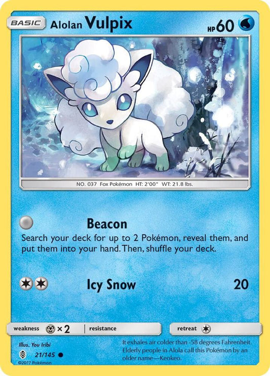 Pokemon Alolan Vulpix 21/145 Guardians Rising