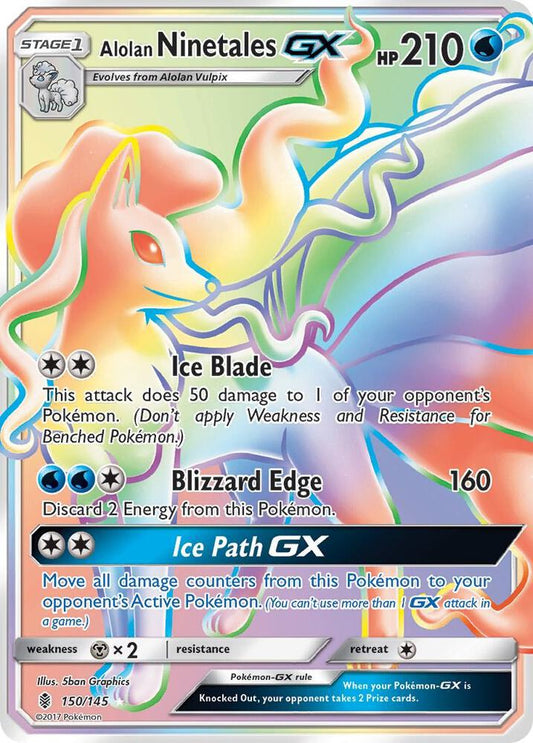 Pokemon Alolan Ninetales GX 150/145 Guardians Rising