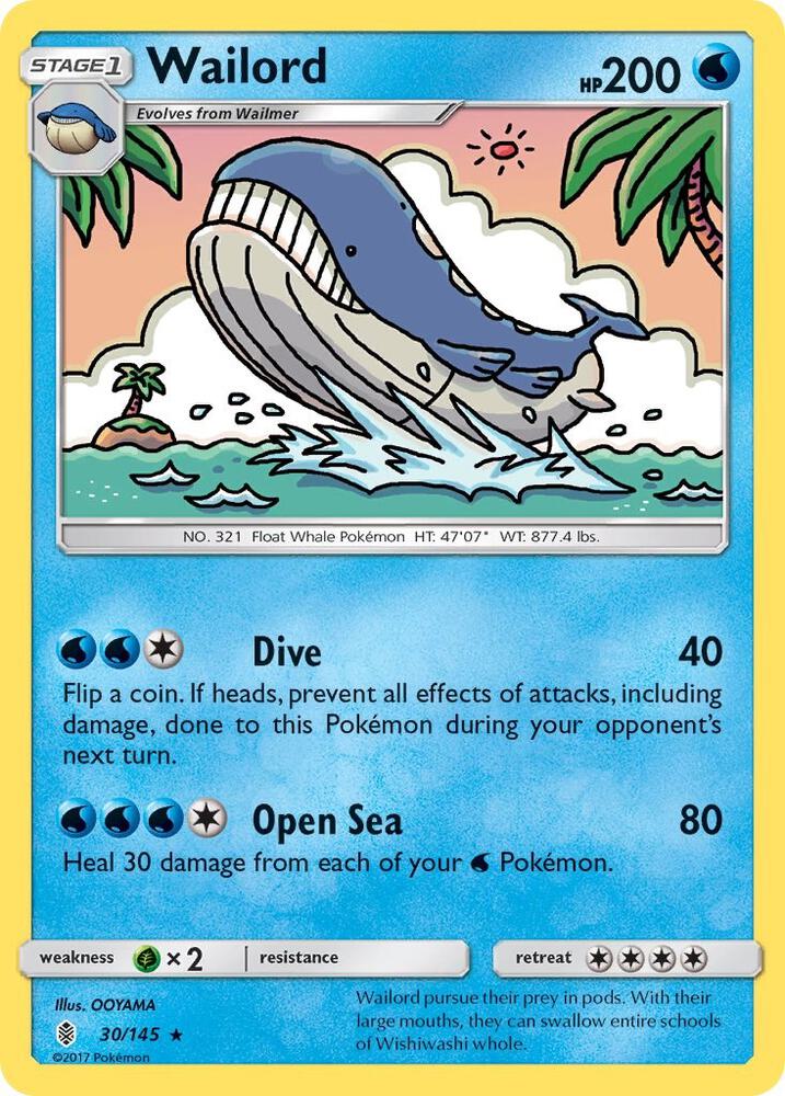 Pokemon Wailord 30/145 Guardians Rising
