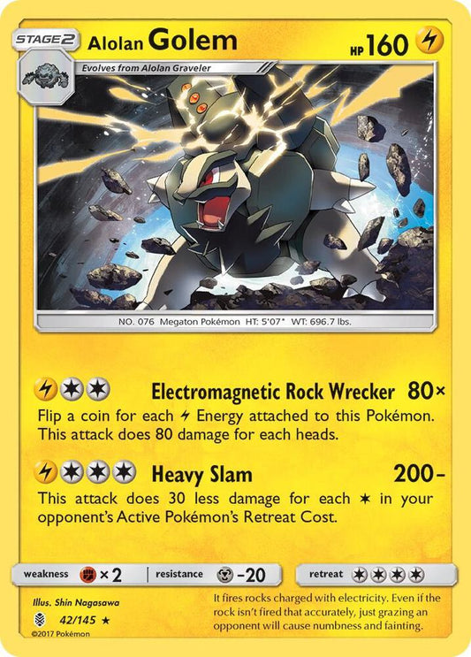 Pokemon Alolan Golem 42/145 Guardians Rising