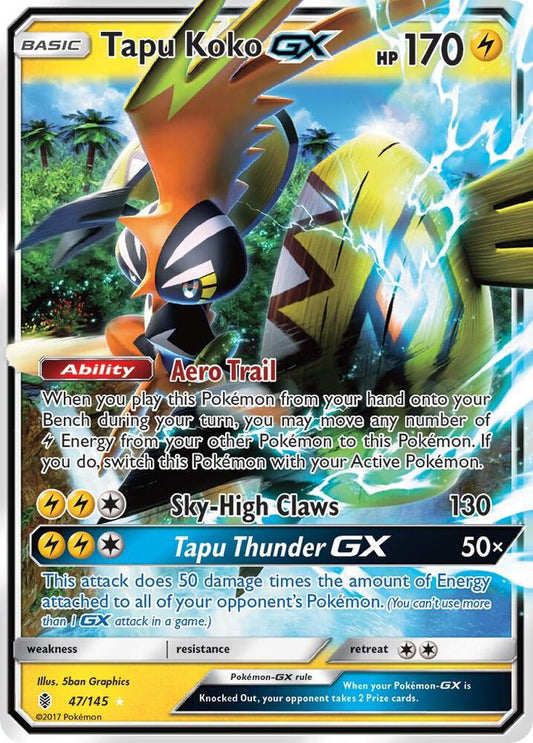 Pokemon Tapu Koko GX 47/145 Guardians Rising