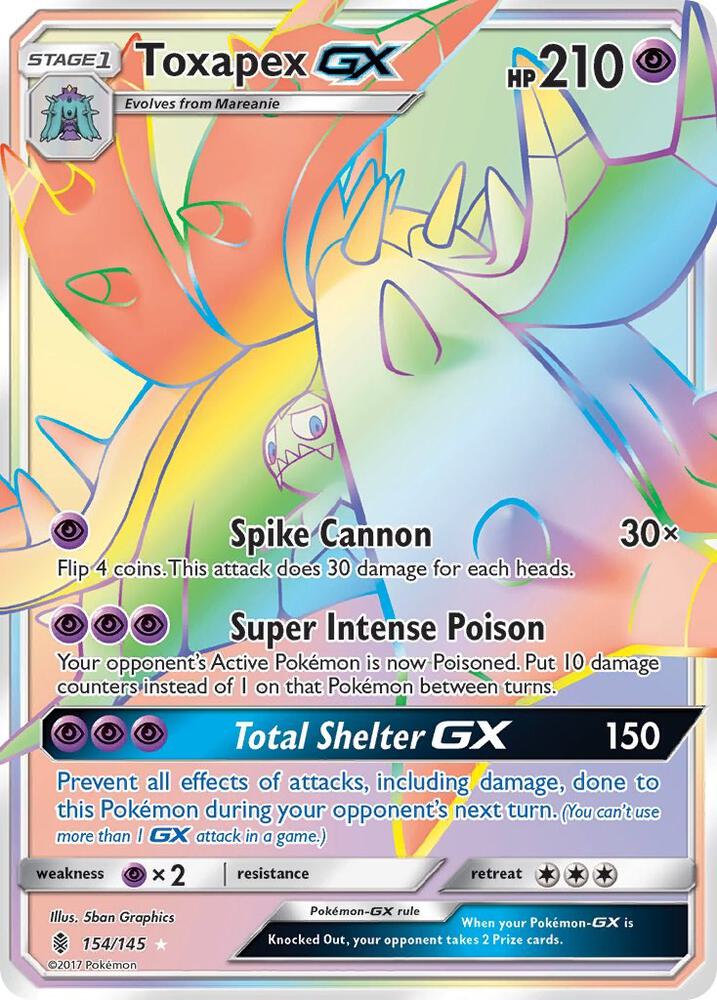 Pokemon Toxapex GX 154/145 Guardians Rising