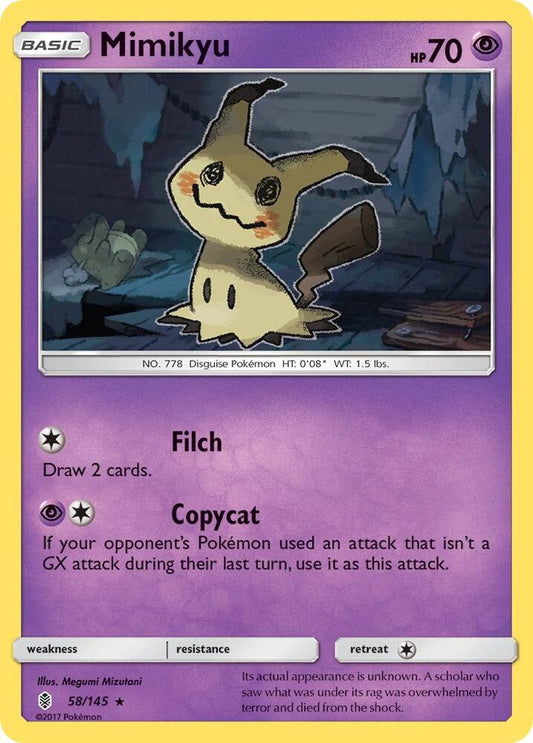 Pokemon Mimikyu 58/145 Guardians Rising