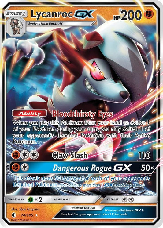 Pokemon Lycanroc GX 74/145 Guardians Rising