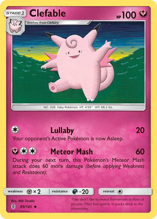 Pokemon Clefable 89/145 Guardians Rising